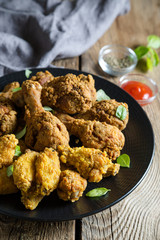 Fried Chicken Wings and Chicken Legs