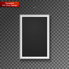 Blank paper frame on wall