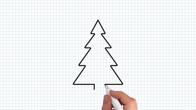 Weihnachten – Whiteboard Animation auf kariertem Blatt Papier