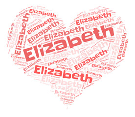 Elizabeth word cloud in heart shape 