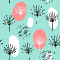Printed roller blinds Scandinavian style Vector seamless pattern with flowers. Scandinavian motives. Hand drawn style