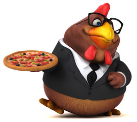 Fun chicken - 3D Illustration
