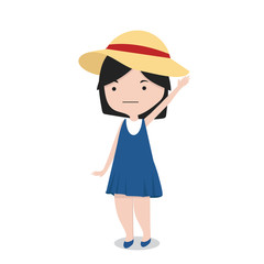 little girl with hat cartoon character
