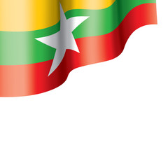 Myanmar flag, vector illustration on a white background