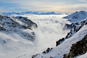 Fototapeta na wymiar France, French Alps, Tarentaise Valley, Savoie, March 10, 2017