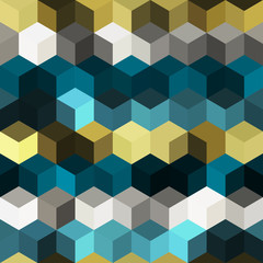 Hexagon grid seamless vector background. 