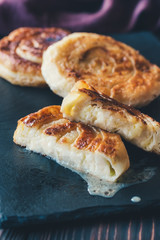 Italian flatbreads stuffed with cheese