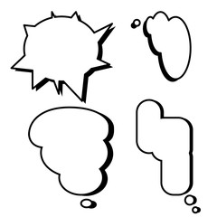 Comic speech text boxes set vector with isolated white background.Speech cartoon bubbles set.