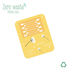 Zero waste packaging with cotton buds.