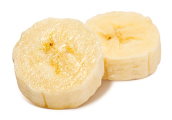 Banana slices isolated