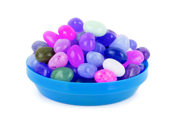 color Jelly Beans on white background