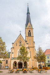 Obraz premium View at the church of Saint Nicholas in Villach - Austria