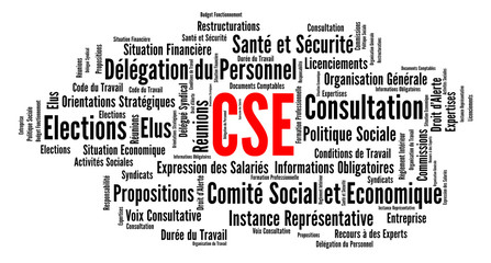 CSE, Comité social et économique nuage de mots 