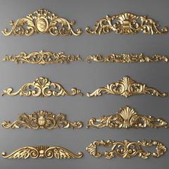 Gilded stucco, collection gold cartouche