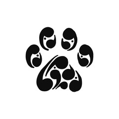 Paw print of dog, icon for your design