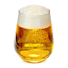 Beer in glass isolated on white background