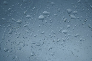 Water drops on glass for background