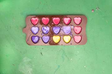 Handmade soap in the form of a heart in the form.