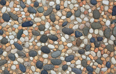 pattern constructed with pebbles