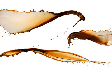 Coffee splash on a white background