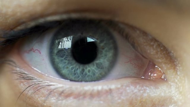 Iris eye becomes bigger and light conditions change, fear or adrenaline pumps