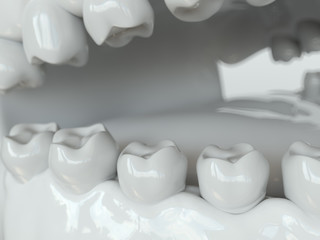 Bacteria and viruses around tooth 1 of 2 - 3D Rendering