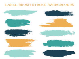Craft label brush stroke backgrounds - obrazy, fototapety, plakaty