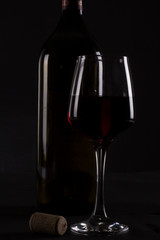 bottle and glass of wine