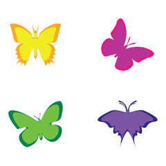 Fototapeta premium Vector illustration of colorful butterflies on white background