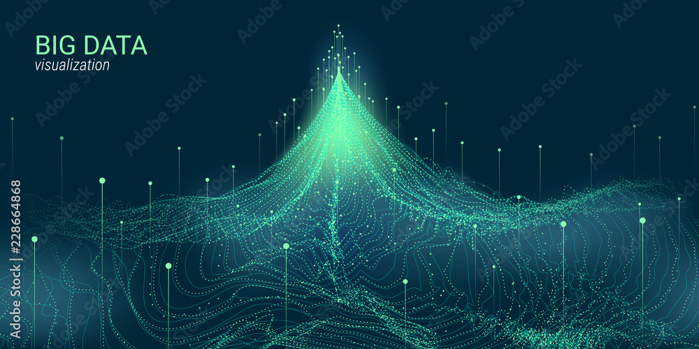 Wall mural abstract 3d big data visualization.
