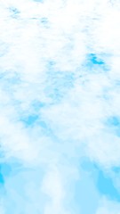 Background of abstract white color smoke isolated on blue color background. The wall of white fog. 3D illustration
