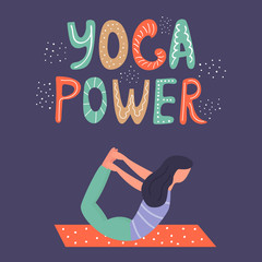 Vector illustration - yoga girl in asana
