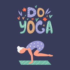 Vector illustration - yoga girl in asana