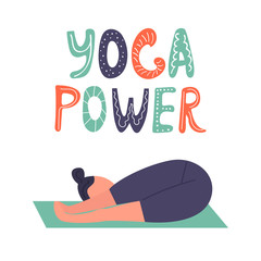 Vector illustration - yoga girl in asana