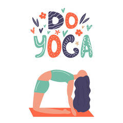 Vector illustration - yoga girl in asana