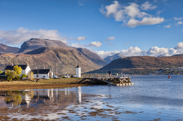 Corpach and Ben Nevis, Fort William, Highland, Scotland, UK