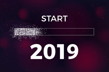 Start 2019 silber Ladebalken Neues Jahr