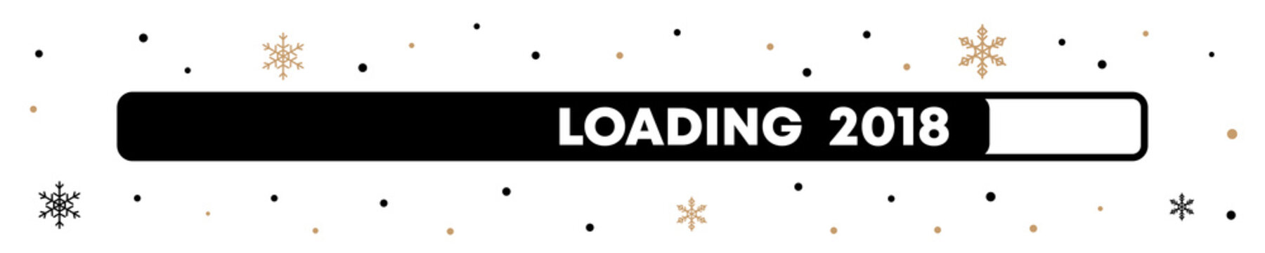 Banner Loading 2018 - Schneeflocken gold Edel