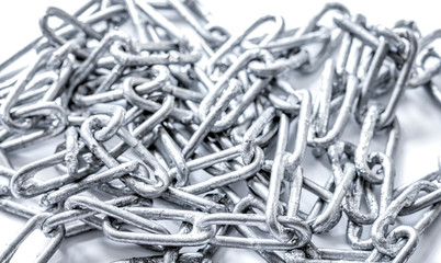 concept data protection metal chain on white background
