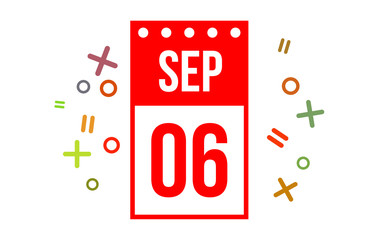 6 September Red calendar number