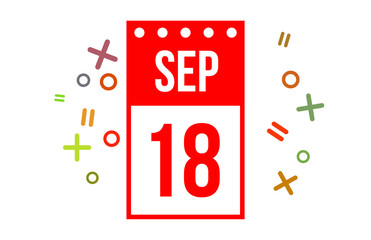 18 September Red calendar number