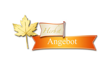 Herbst Blat mit Banner, Herbst Angebot und Hebst Aktion