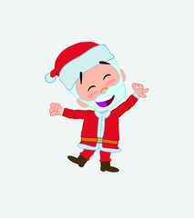 Santa Claus exulting in happiness