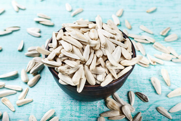 white sunflower seeds in a plate