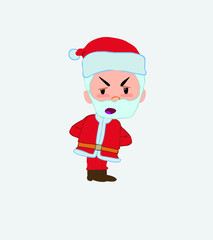 Santa Claus screams very angry.
