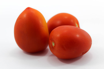  3 tomatoes with white background
