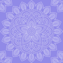 Seamless pattern with mandala ornament. Hand drawn illustration