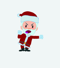Santa Claus screams very angry.