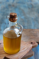 Fototapeta na wymiar Olive oil in a bottle