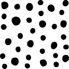 Black hand drawn  circles brush balls on white background vector